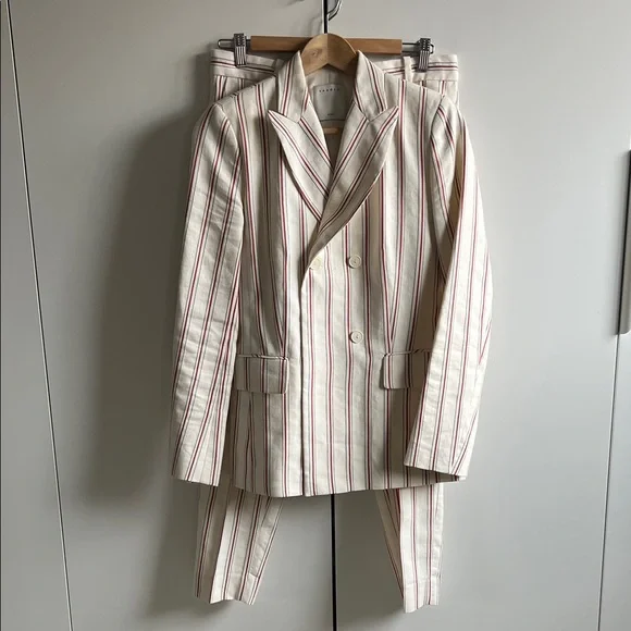 Sandro Striped Cream Blazer & Pants Set, 36 - Picture 2 of 15